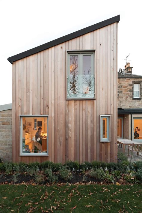 Helen Lucas Architects Edinburgh | project | timber wood cladding architect scotland | materials and detailing Vertical Cedar Siding Exterior, Cedar Siding Exterior, Renovation Facade, Wood Cladding Exterior, Larch Cladding, Wooden Cladding, Cedar Cladding, Wooden Facade, Vertical Siding