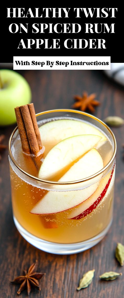 Image for Healthy Twist on Spiced Rum Apple Cider Apple Cider Rum Drink, Spiced Rum Apple Cider, Rum Apple Cider, Spiced Rum Drinks, Christmas Cider, Apple Cider Drink, Apple Cider Recipe, Warm Apple Cider, Spiced Cider