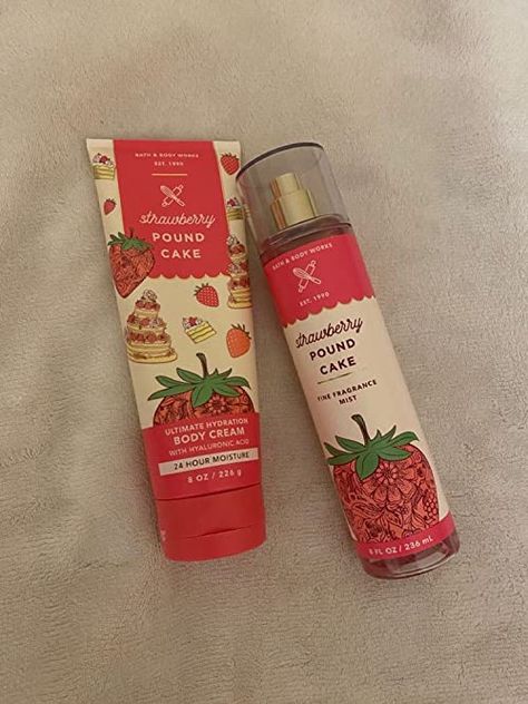 Strawberry Shortcake Lotion, Perfumes That Smell Like Strawberry, Strawberry Perfume Aesthetic, Strawberry Pound Cake Lotion, Fruit Scented Perfume, Best Strawberry Perfume, Strawberry Pound Cake Aesthetic, Strawberry Poundcake Bath And Body Works, Strawberry Sent