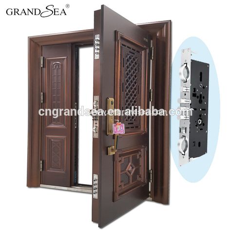 Luxury Design High Quality Low Price Single Double Exterior Security Steel Door Price , Find Complete Details about Luxury Design High Quality Low Price Single Double Exterior Security Steel Door Price,Security Door,Security Door Price,Exterior Security Steel Door Price from Doors Supplier or Manufacturer-Foshan Grandsea Building Material Co., Ltd. Security Door Design, Modern Wood Doors, Steel Doors Exterior, Steel Security Doors, Steel Entry Doors, Aluminium Sliding Doors, Steel Door Design, Glass Garage Door, Security Doors