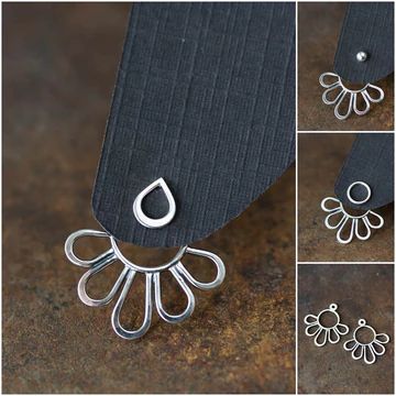 Unique handmade artisan jewelry from Europe. Tiny silver stud earrings, ear jackets and handcrafted chain necklaces. Small Silver Earrings, Diy Wire Earrings, Handmade Silver Jewellery, Metalwork Jewelry, Ear Jacket Earring, Earring Sets, Simple Stud Earrings, Mini Collection, Flower Stud Earrings