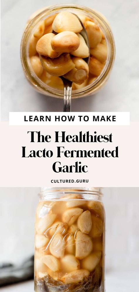 Lacto Fermented Garlic, Fermenting Garlic In Honey, Fermented Garlic Paste, Fermented Foods Recipes, Fermenting Garlic, Ferment Garlic, Garlic In Honey, Fresh Garlic Recipes, Fermented Herbs