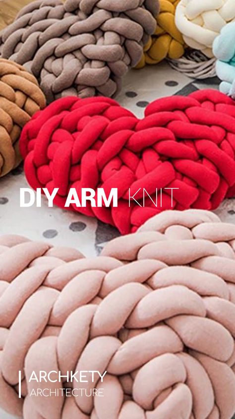 Giant Yarn Projects, Hand Knitting Ideas, Diy Pillow Designs, Finger Knitting Projects, Chunky Blankets, Diy Knit Blanket, Diy Knit, Giant Yarn, Hand Knitting Diy