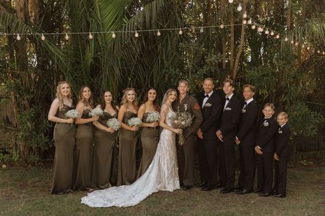 Marine Corps Wedding Colors, Army Wedding Ideas, Army Wedding Colors, Military Wedding Marine, Military Wedding Army, Sleek Gown, Nipomo California, Marine Corps Wedding, Bridal Party Color Schemes