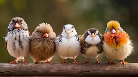 Colorful Birds Standing In A Row On A Branch Background, Picture Of Funny Birds Background Image And Wallpaper for Free Download Chromebook Wallpaper Aesthetic Vintage, Birds Background, Different Types Of Birds, Bird Funny, Spring Desktop Wallpaper, Hd Landscape, Types Of Birds, Bird Stand, Cartoon Birds