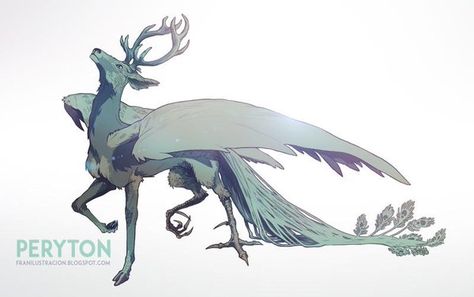 Peryton Anime Body, Mythical Animal, Fantasy Beasts, Creature Drawings, Fantasy Creatures Art, Poses References, Fantasy Novel, Mythical Creatures Art, Wow Art