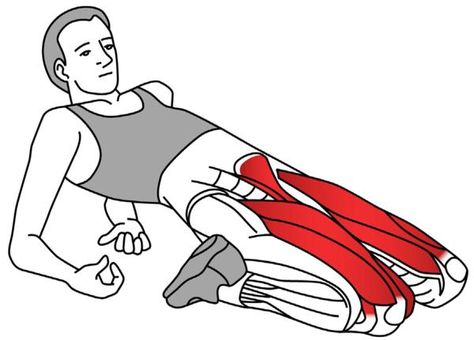 Quadriceps Trigger Point Stretch Hip Stretching Exercises, Rectus Femoris, Quadriceps Femoris, Quad Muscles, Runners Knee, Quad Stretch, Trigger Point Therapy, Body Stretches, Trigger Point