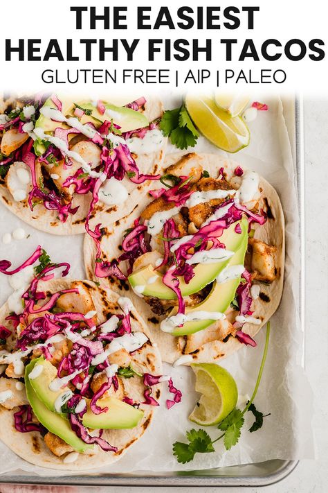 Low Carb Aip Recipes, Aip Taco Sauce, Aip Tacos, Aip Salmon Recipes, Aip Dinner Ideas, Fish Tacos Gluten Free, Gluten Free Fish Tacos, Aip Low Fodmap Recipes, Aip Fish Recipes