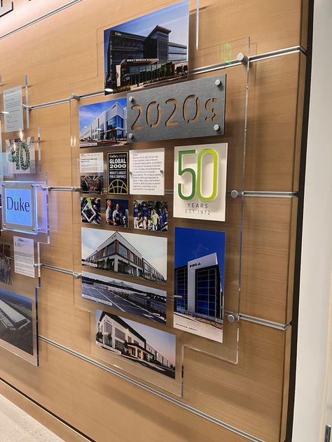 Corporate Timeline Wall Displays & Decals | Indianapolis, IN Corporate Timeline, Timeline Display, Company Timeline, Timeline Wall, Business Timeline, History Wall, Wall Displays, Interior Signs, Corporate Image