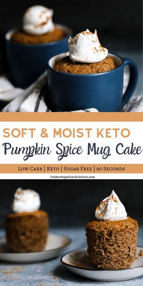 Low Carb Pumpkin Recipes - Beneath My Heart Pumpkin Spice Mug Cake, Spice Mug Cake, Low Carb Pumpkin Recipes, Desserts Keto, Mug Cakes, Keto Mug Cake, Keto Pumpkin, Keto Friendly Desserts, Keto Cake