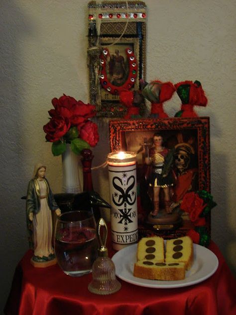 That Sexy Saints' Head is One Powerful Conjure Curio | The Art of Conjure Voodoo Aesthetic, Folk Catholicism, St Expedite, Saint Expedite, Conjure Magic, Sacred Space Altar, Wine Gums, Baron Samedi, Magic Spell Book