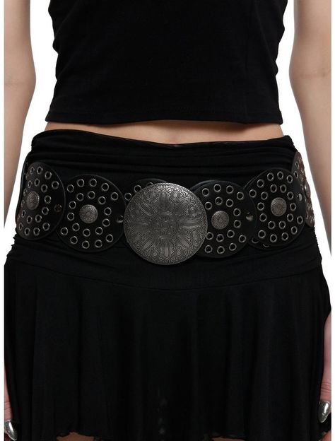 Black & Silver Circle Grommet Hip Belt Black Belt Outfit, Ross Store, Circle Belt, Closet Revamp, New Vegas, Hip Belt, Silver Circle, Charity Shop, Back To School Shopping