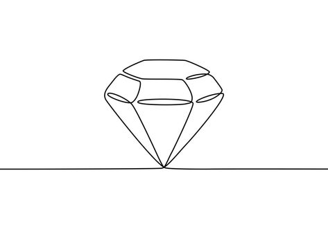 Line Images, Diamond Icon, Diamond Vector, Diamond Drawing, One Line Drawing, Continuous Line, Single Line, Line Illustration, Line Tattoos