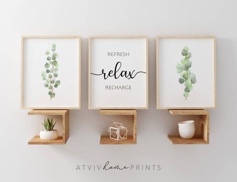 Spa Bathroom Refresh Relax Recharge Sign Trio Spa Bathroom Decor Ideas, Star Wars Nursery Decor, Interior Prints, Deco Spa, Spa Bathroom Decor, Lego Print, Relax Soak Unwind, Powder Bathroom, Spa Inspired Bathroom