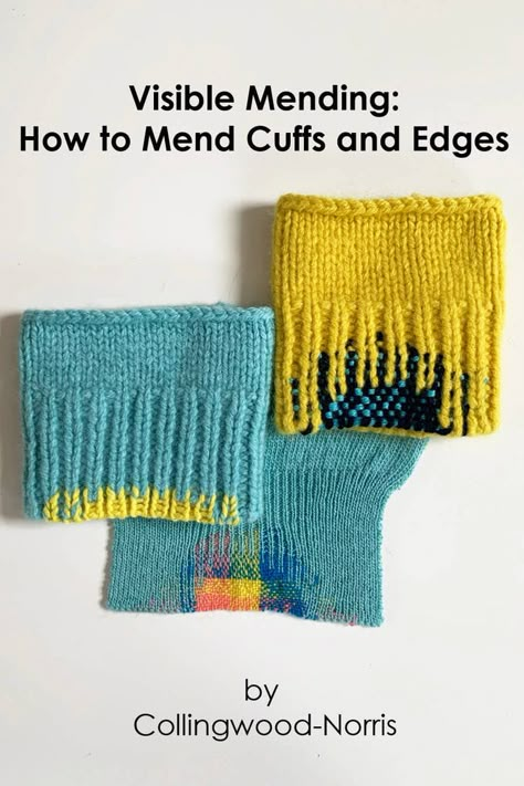 Visible Mending Tutorials, Guides and Materials — Collingwood-Norris Swiss Darning Tutorials, Darning Sweaters, Darning Knitwear, Darning Tutorial, Scotch Darning, Visible Darning, Visible Mending Stitches, Swiss Darning, Mending Stitches