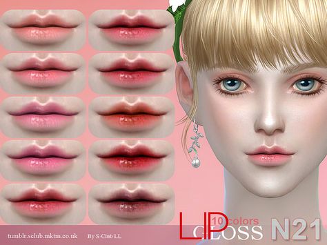 TSR : S-Club LL - Lipstick 21. Sims 4 Lipstick, Ts4 Makeup, Sims 4 Cc Shoes, Sims 4 Game Mods, Sims 4 Cc Makeup, Sims 4 Cc Skin, Sims 4 Dresses, Sims4 Clothes, Sims Hair