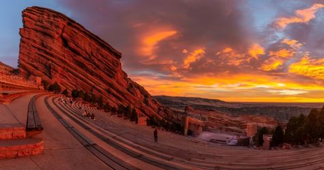 No Concert Needed To Visit Red Rocks Amphitheatre, Here's How Red Rocks Amphitheater, Iconic Artists, Colorado Travel Guide, Red Rock Amphitheatre, Concert Venue, Colorado Travel, Red Rocks, Before Sunrise, Outdoor Venues