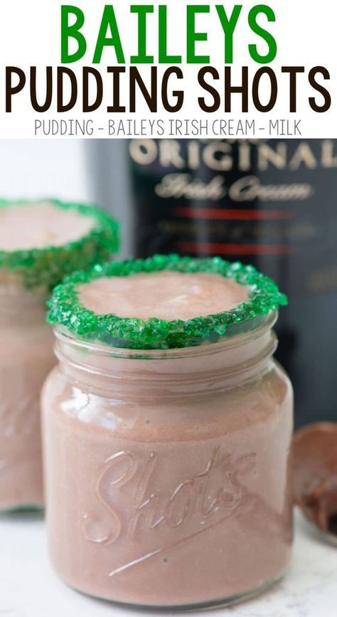 Baileys Pudding Shots, Baileys Pudding, St Patricks Day Drinks, Irish Desserts, Baileys Recipes, Crazy For Crust, Pudding Shots, Jello Shot Recipes, St Patricks Day Food