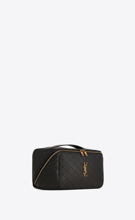 GABY vanity case in quilted lambskin | Saint Laurent | YSL.com Birthday Shopping List, Vanity Case, Luxury Bag, Birthday Shopping, Leather Products, Makeup Pouch, Cosmetic Pouch, Zip Pouch, Small Leather Goods