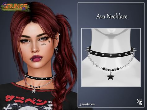 The Sims Resource - Sims 4 - Necklaces - WisteriaSims - Ava Necklace for woman Sims 4 Gothic Accessories, Sims Necklace Cc, Sims 4 Cc Cross Necklace, Sims 4 Cc Goth Accessories, The Sims 4 Cc Clothing For Women Hair, Sims 4 Cc Jewelry Necklaces, Sims 4 Cc Accessories Necklaces, Sims Cc Jewelry, Sims 4 Cc Goth Hair