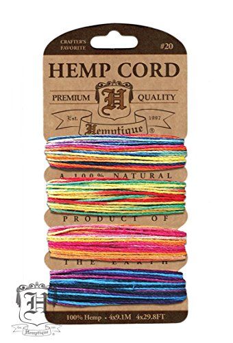 Hemptique HC20V-VAR3 Hemp Variegated Cord, 120-Feet Hempt... Bracelets Crochet, Sadie Hawkins, Hemp Twine, Gift Crochet, Spring Pastels, Hemp Cord, Glitter Cards, Spring Blooms, Macrame Jewelry