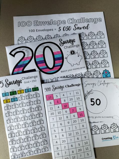 DIY Savings challenges and savings envelopes to help you start saving and reach your goals. Download any of the pdf files for free. Diy Savings Challenge Book, Envelope Challenge Free Printable, Savings Envelopes, A6 Savings Challenge, Boulet Journal, Money Saving Techniques, Savings Challenges, Saving Techniques, Saving Challenge