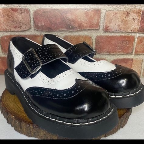 T.U.K. Ladies Black/white Brogue Mary Jane Sz 8 Tuk Mary Janes, Ladies Brogues, Tuk Shoes, Clothing Wishlist, Dansko Professional Clog, Mary Janes, Oxford, A Line, Loafers