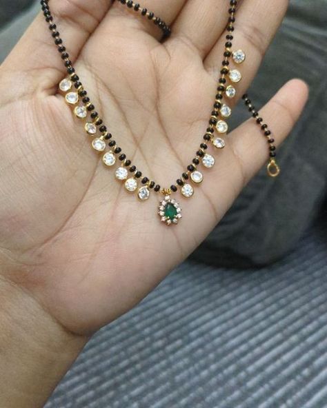 Black Diamonds Nallapoosalu, Diamond Nallapusalu Designs, Diamond Black Beads Mangalsutra, Black Beads Designs Latest, Beads Chains Designs, Black Beads Bangles, Nallapusalu Designs Gold Short, Short Black Beads, Short Nallapusalu