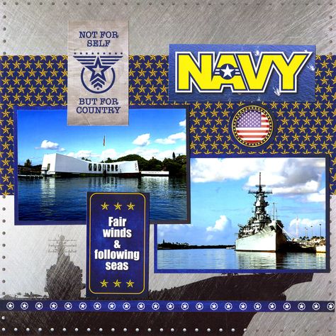 Navy Scrapbook Layouts, Us Navy Scrapbook Layouts, Navy Scrapbook Ideas, Military Scrapbook Layouts, Hawaii Scrapbook, Military Scrapbook, Paper Castle, Book Layouts, What Dreams May Come