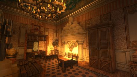 Minecraft Medieval Interior Design, Conquest Reforged Minecraft, Minecraft Medieval Chandelier, Minecraft Cottagecore Enchantment Room, Blacksmith Minecraft Interior, Medieval Enchantment Room Minecraft, Minecraft Fireplace, Minecraft Mods, Legend Of Zelda Breath