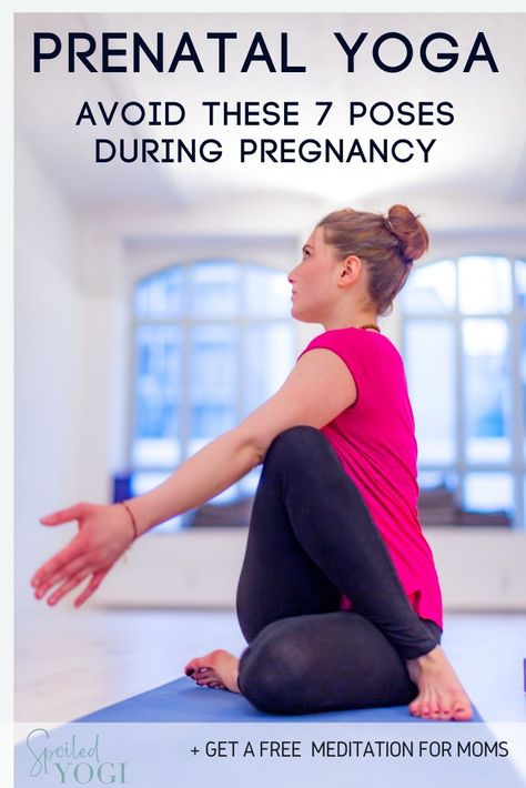 How can you be sure that the yoga poses will be safe for your pregnant body and your baby? Don't worry. It's not as complicated as it might seem! Here's a comprehensive list of all the yoga poses to avoid during pregnancy + how to modify those yoga poses when they come up in a regular yoga class. Fertility Yoga Poses, Yoga For Pregnant Women, Seated Yoga Poses, Prenatal Yoga Poses, Yoga During Pregnancy, Mom And Baby Yoga, Yoga Posses, Period Health, Yin Poses