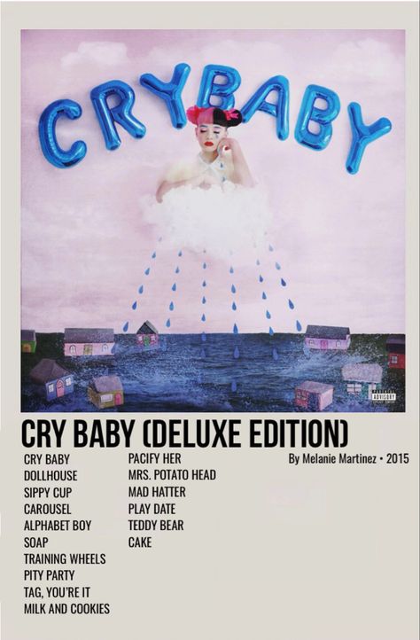 minimal polaroid album poster for cry baby (deluxe edition) by melanie martinez Cry Baby Album, Minimalist Music, Vintage Music Posters, Music Poster Ideas, Film Posters Minimalist, Music Poster Design, Baby Posters, Movie Poster Wall, Minimal Poster