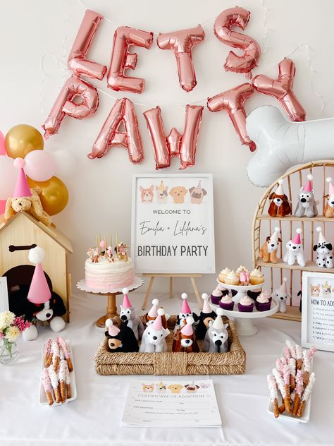 ADOPT A PUPPY BIRTHDAY PARTY - Red White & Denim Adopt Puppy Birthday Party, Adopt A Puppy Party Ideas, 2nd Birthday Party Dog Themed, Puppy Dog Party Ideas, Stuffy Birthday Party, Adopt A Party Animal, Puppy Kitty Birthday Party, Animal Adoption Birthday Party, 2nd Birthday Puppy Theme