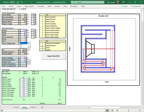 BOXPLAN workbook for Paraflex C2E subwoofer.. Subwoofer Diy, Diy Subwoofer, Custom Car Audio, Message Thread, Subwoofer Box Design, Speaker Box Design, Subwoofer Box, Transmission Line, Diy Speakers