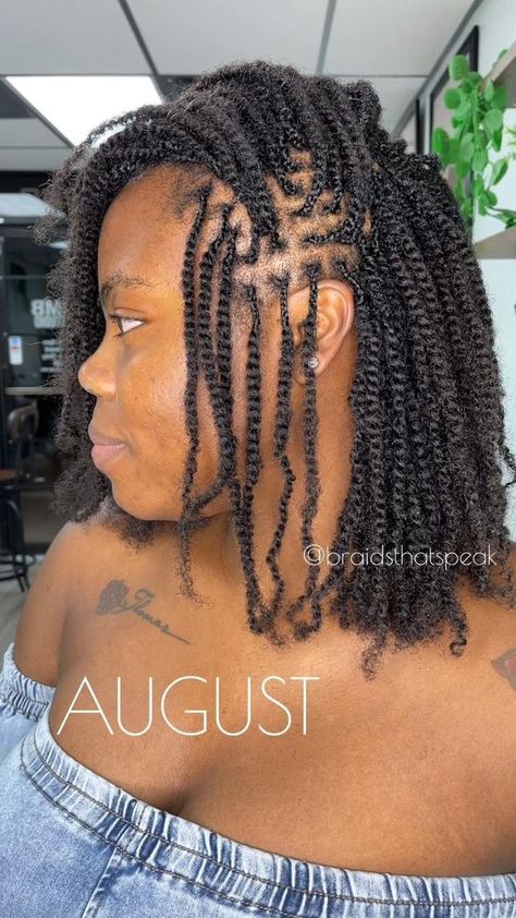 Micro Nubian Twist Hairstyles, Knotless Mini Twists, Short Mini Twist Hairstyles With Extensions, Mini Marley Twists Short, Small Twists With Braiding Hair, Short Micro Twists, Natural Hair Twists Short, Twists On Natural Hair Short, Small Spring Twist