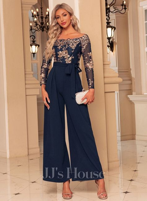 JJ's House Dresses (301067) | JJ's House Elegant Rompers, Bridesmaids Jumpsuits, Navy Bridesmaids, Maxi Jumpsuit, Sequin Maxi, Sewing Alterations, Sequin Maxi Dress, Romper Outfit, House Dress