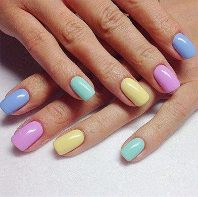 27 Easy Pastel Rainbow Nails to Copy (Get These Colors) Multicolored Nails, Solid Color Nails, Colorful Nails, Nail Art Designs Summer, Best Nail Art Designs, Rainbow Nails, Trendy Nails, Nail Art Design, Winter Nails