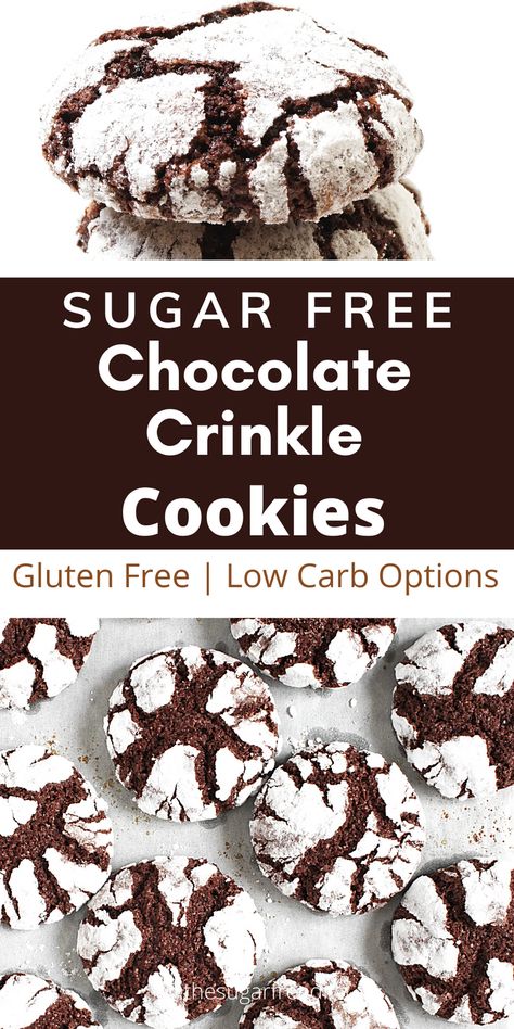 Keto Crinkle Cookies, Sugarless Cookies Recipes, Christmas Desserts Sugar Free, Recipes With Allulose, Sugar Free Pudding Cookies, Diabete Cookie Recipes, Christmas Candy For Diabetics, Sugar Free Holiday Cookies, Sugar Free Desserts Christmas