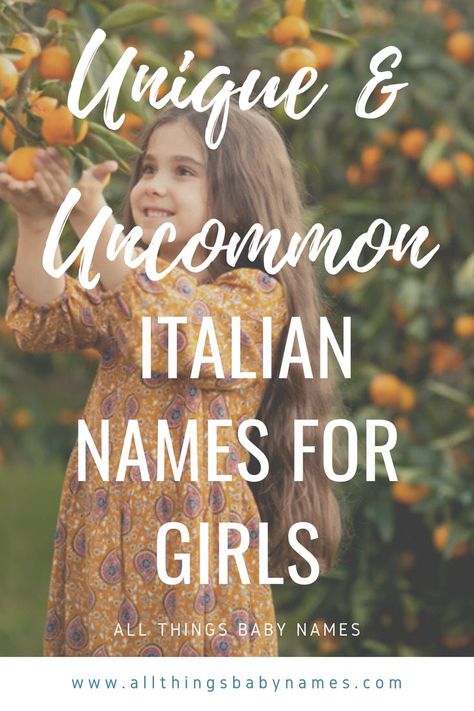 If you are looking for unique and uncommon Italian names for girls, then this curated list is for you. Although not commonly found stateside, these girls’ names can be heard all throughout sunny Italy. Here are some unique and uncommon Italian names for girls for your little Bambina. Italian Names For Girls, S Girl Names, Good Girl Names, Italian Girl Names, Italian Names, Rustic Boy Names, Uncommon Girl Names, Vintage Boy Names