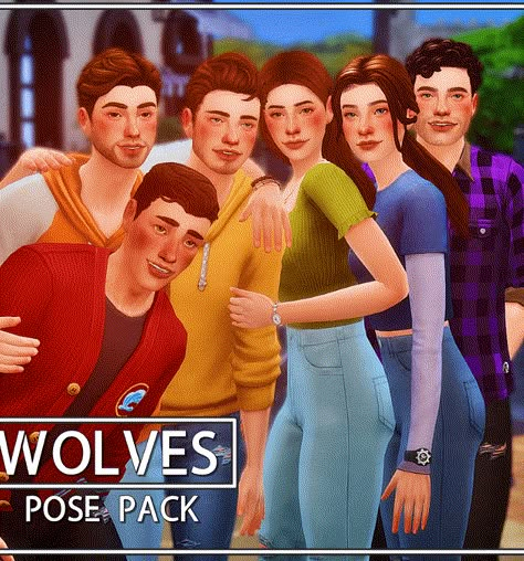 Sims 4 Poses, Sims Love, Wolf Poses, Sims 4 Couple Poses, Group Pose, The Sims 4 Lots, Sims 4 Family, Play Sims 4, The Sims 4 Packs