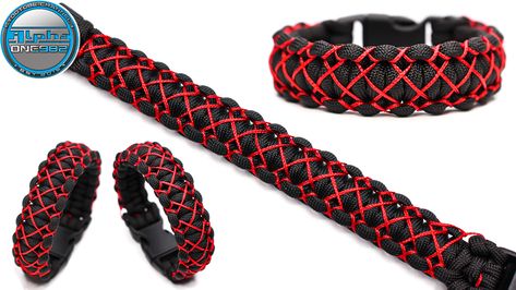 Stitched Cobra Paracord Bracelet Solomon Knot Tutorial Stitched Paracord Bracelet, Paracord Bracelet Instructions, Baba Marta, Paracord Bracelet Designs, Paracord Projects Diy, Cobra Weave, Knot Tutorial, Paracord Bracelet Patterns, Paracord Armband