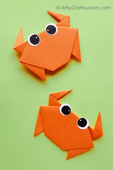 Shark Origami Easy, Paper Sea Creatures, Orgamini For Kids Easy Step By Step, Kids Origami Easy, Sea Origami, Origami Sea Creatures, Simple Origami For Kids, Fish Crafts For Kids, Crab Craft