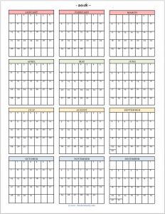 Free Printable 2018 Year-at-a-Glance Calendar 90 Day Calendar Printable Free, Year At A Glance Printable Free, Yearly Calendar 2024 Free Printable, Sunporch Decorating Ideas, College Planner Printables, Business Planner Printables, Free Family Printables, Year At A Glance Calendar, Room Cleaning Tips