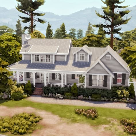 kevinandthesims Sims Brindleton Bay, Brindleton Bay House Sims 4, Copperdale Family Home, Sims 4 House Download Cc Included, Sims Farmhouse, Sims 4 Family Home, San Sequoia, Sims4 Builds, Sim4 Cc