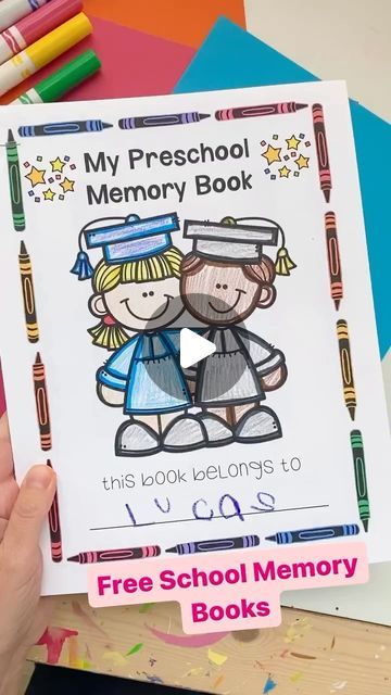 School Memory Book Printables, Preschool Memory Book, School Memory Book, Memory Book Kindergarten, School Year Memories, Memory Book School, Book Printables, Memory Activities, Classroom Hacks