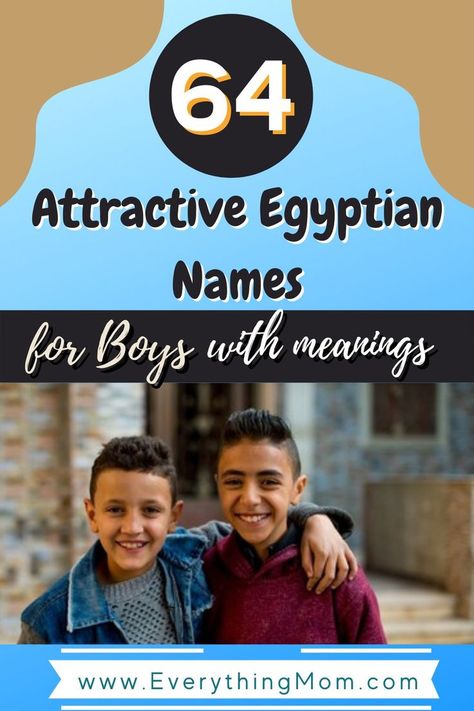 Here are 64 attractive Egyptian names for boys with beautiful, majestic meanings that you can consider for your precious little son. #egyptian #egyptiannames #babynames #babies #baby #momlife #mom #everythingmom Egyptian Names, Strong Baby Names, Meaningful Baby Names, Egyptian Civilization, Names For Boys, Minion Jokes, Egyptian Beauty, Baby Boy Names, Names With Meaning