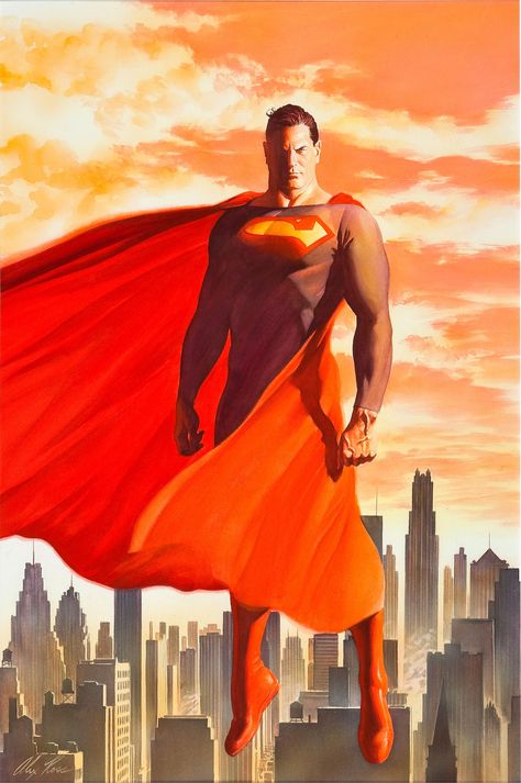 Alex Ross Art - Part 2 - Hi-Res - Imgur Superman Poster, Art Dc Comics, Superman Man Of Steel, Superman Art, Martian Manhunter, Superman Comic, Univers Dc, Alex Ross, Red Cape