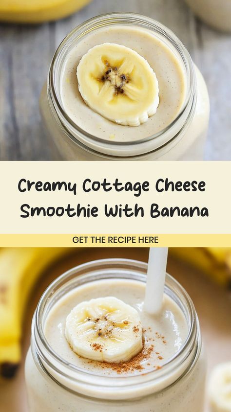 Discover a nutritious and delicious way to start your day with this creamy cottage cheese smoothie with banana recipe. Packed with protein, vitamins, and fiber, this breakfast option will keep you energized and satisfied until lunchtime. Easy to make and perfect for those busy mornings when you need a quick but wholesome meal. Give it a try for a refreshing twist on your morning routine!

Ingredients
1/2 cup reduced-fat cottage cheese
1 cup ice cubes
1/2 cup skim milk
1 large banana Smoothie Cottage Cheese, Banana And Cottage Cheese Recipes, Cottage Cheese Smoothie Bowl, Banana Cottage Cheese Recipes, Cottage Cheese For Breakfast, Cottage Cheese Smoothie Recipes, Banana Cottage Cheese, Smoothie With Banana, Low Calorie Pancakes