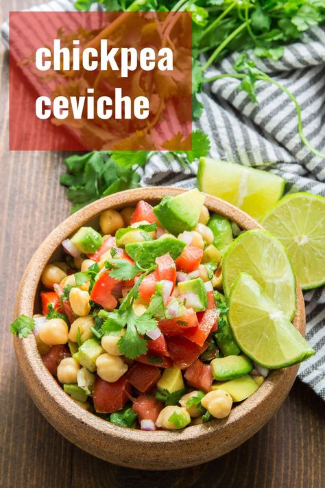 Vegetarian Ceviche, Vegan Ceviche, Yum Snacks, Vegan Snack Recipes, Ceviche Recipe, Vegan Salads, Stone Bowl, Vegan Appetizers, Vegan Salad