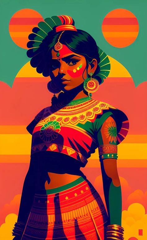 30 Best Indian Illustration Ideas You Should Check Mela Photography, Modern Indian Art, Kumbh Mela, Indian Illustration, Indian Princess, Illustration Ideas, Goddess Lakshmi, Durga Maa, Global Design